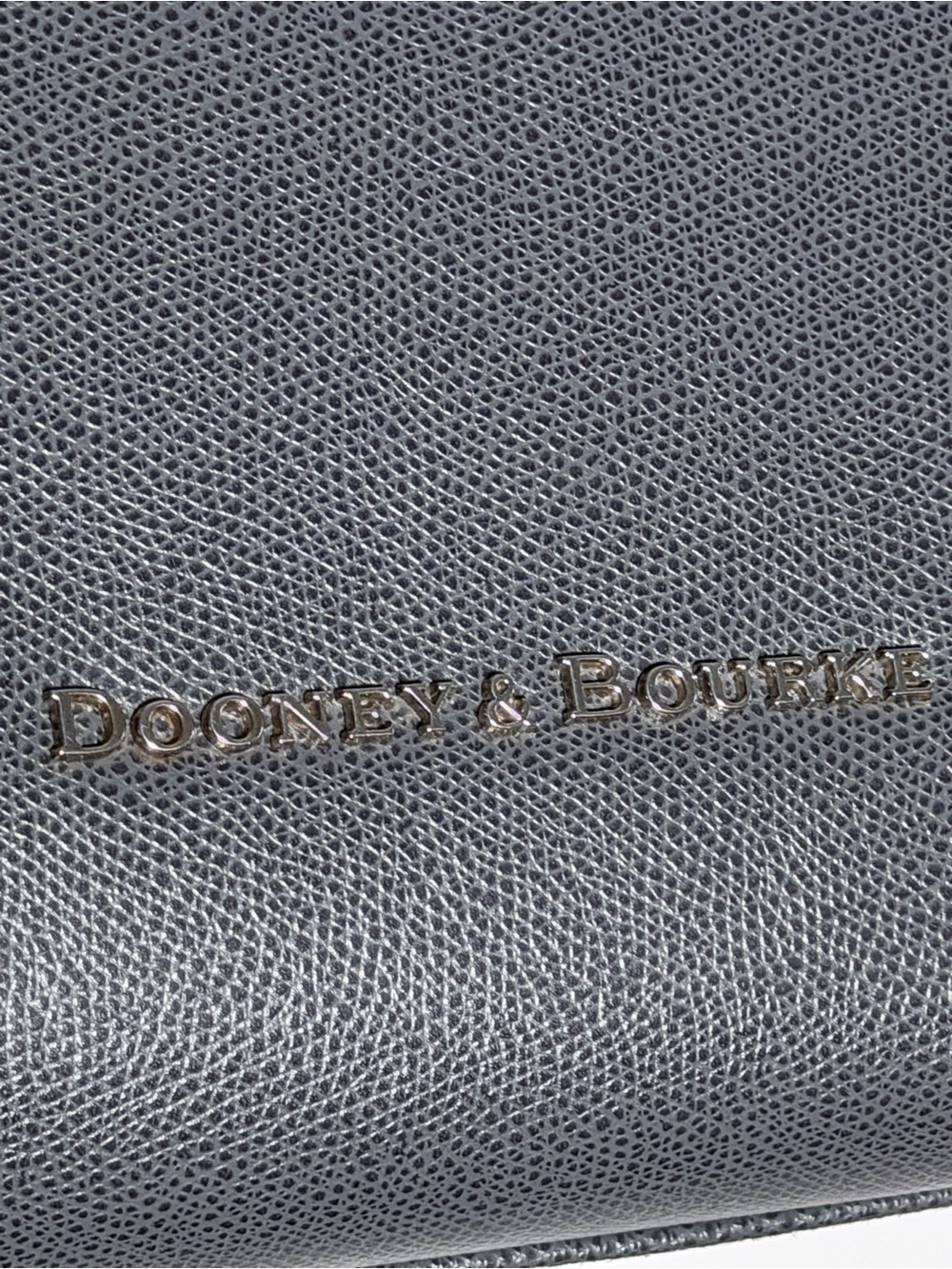 Dooney & Bourke Charcoal Leather Brief Tote with Tan Trim - Picture 15 of 16